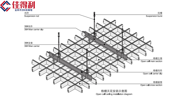 铝格栅安装图